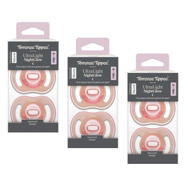 Tommee Tippee UltraLight NightGlow Soother 6-18 Months 2 Pack Bundle of 3
