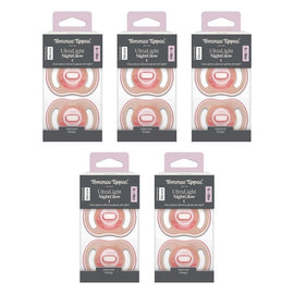 Tommee Tippee UltraLight NightGlow Soother 6-18 Months 2 Pack Bundle of 5