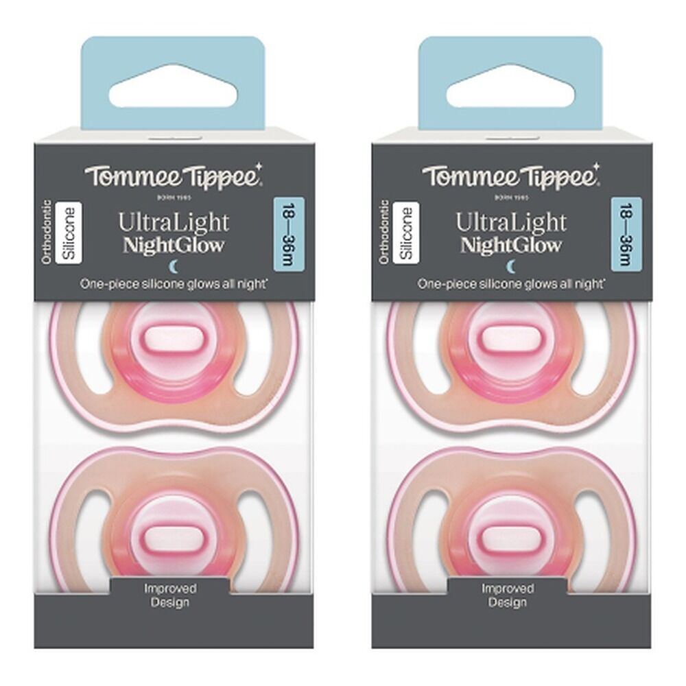 Tommee Tippee UltraLight NightGlow Soother 18-36 Months 2 Pack Bundle of 2