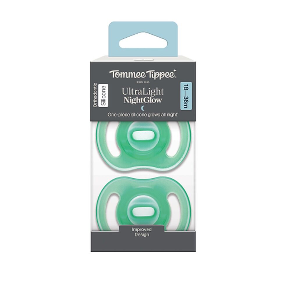 Tommee Tippee UltraLight NightGlow Soother 18-36 Months 2 Pack