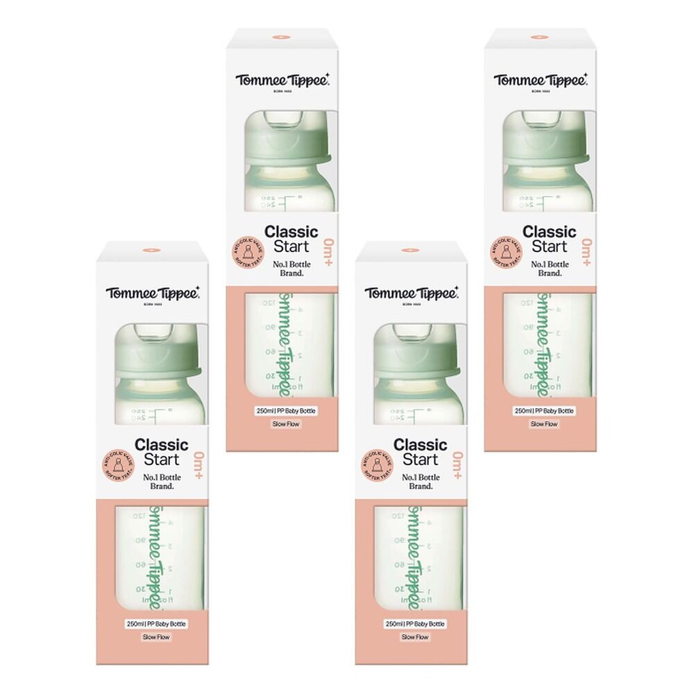 Tommee Tippee Classic Slim Bottle 250mL Pack of 4
