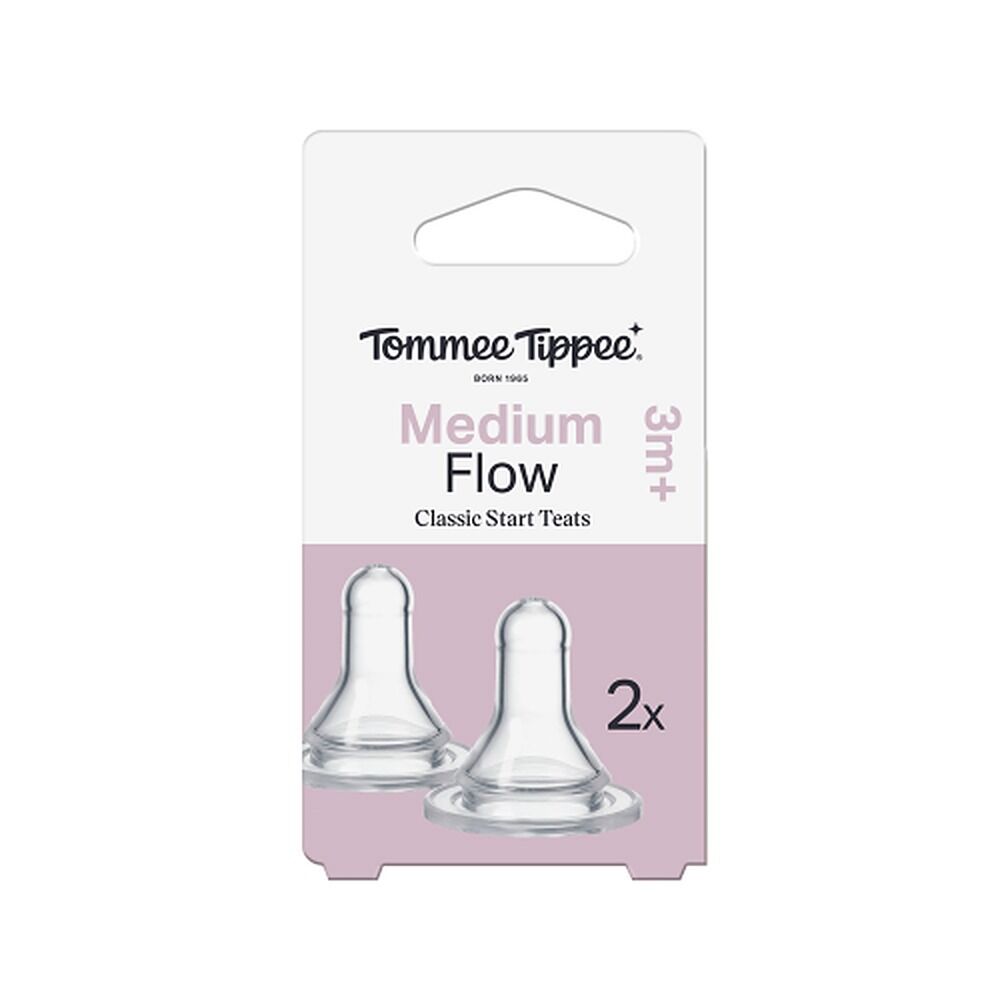Tommee Tippee Classic Slim Medium Flow Teats 2 Pack