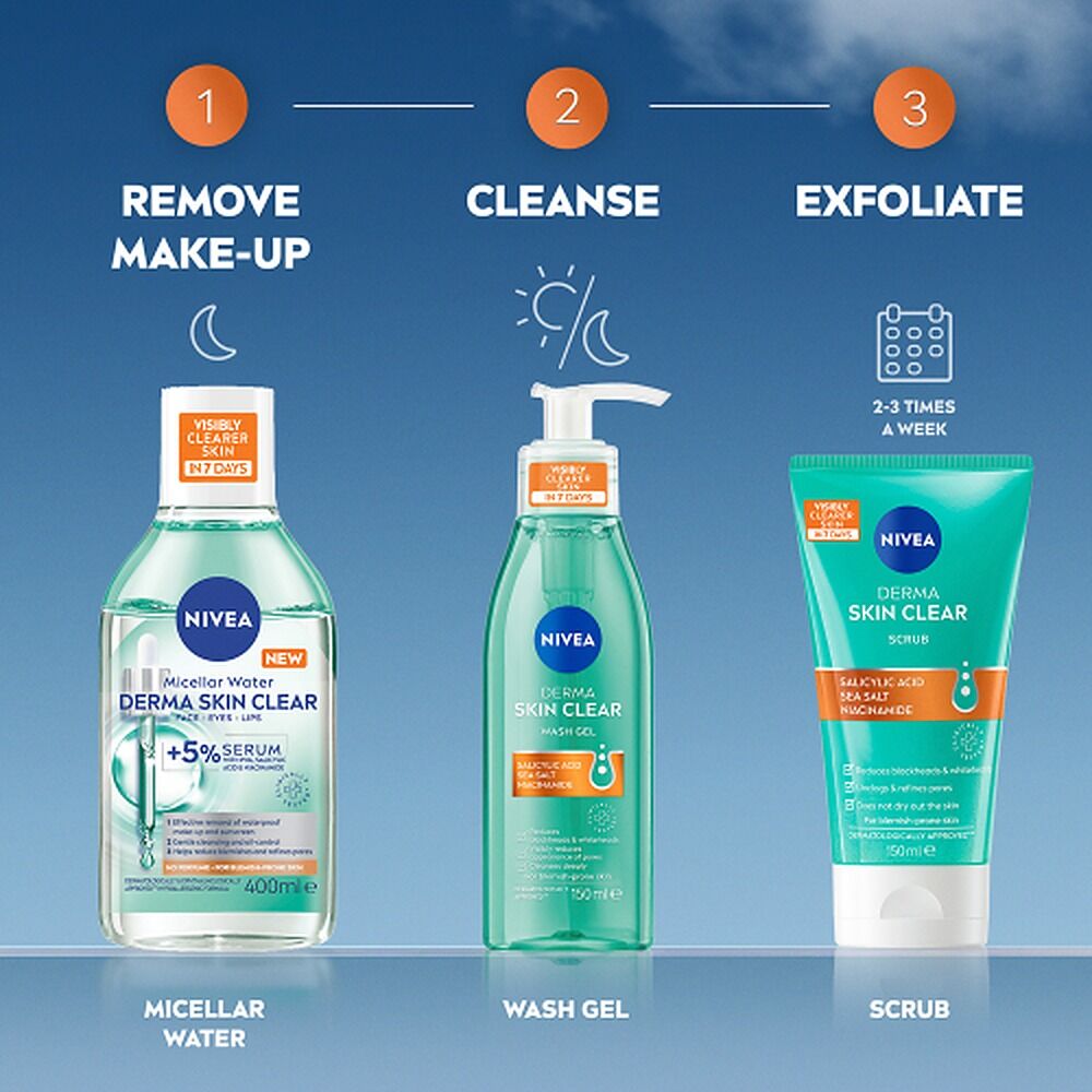 NIVEA Derma Skin Clear Wash Gel 150mL