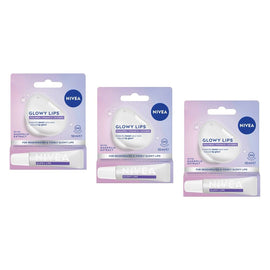 NIVEA Glowy Lips Lip Balm 10mL Pack of 3