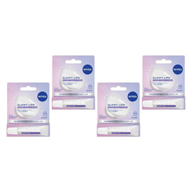 NIVEA Glowy Lips Lip Balm 10mL Pack of 4