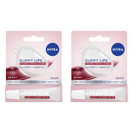 NIVEA Glowy Lips Berry Lip Balm SPF 30 10mL Pack of 2