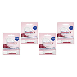 NIVEA Glowy Lips Berry Lip Balm SPF 30 10mL Pack of 4