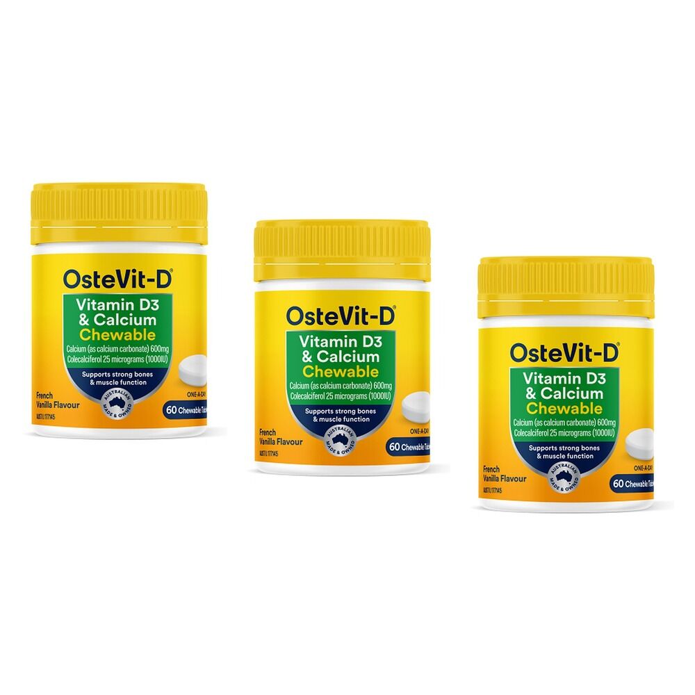 Ostevit D Vitamin D3 & Calcium 60 Chewable Tablets Pack of 3