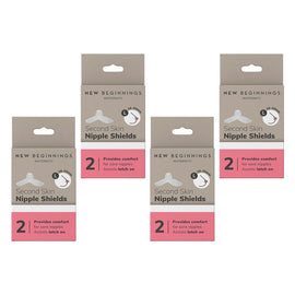 New Beginnings Silicone Nipple Shields Size L, Pair Pack of 4