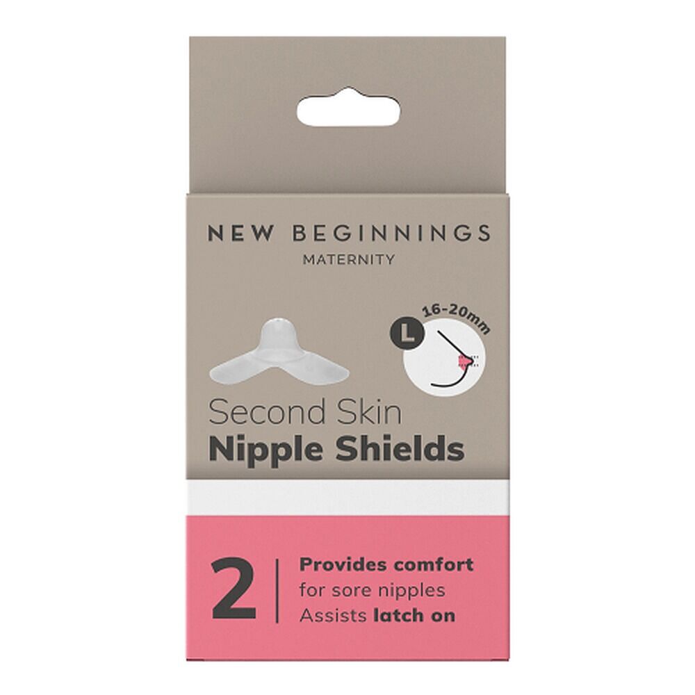 New Beginnings Silicone Nipple Shields Size L, Pair