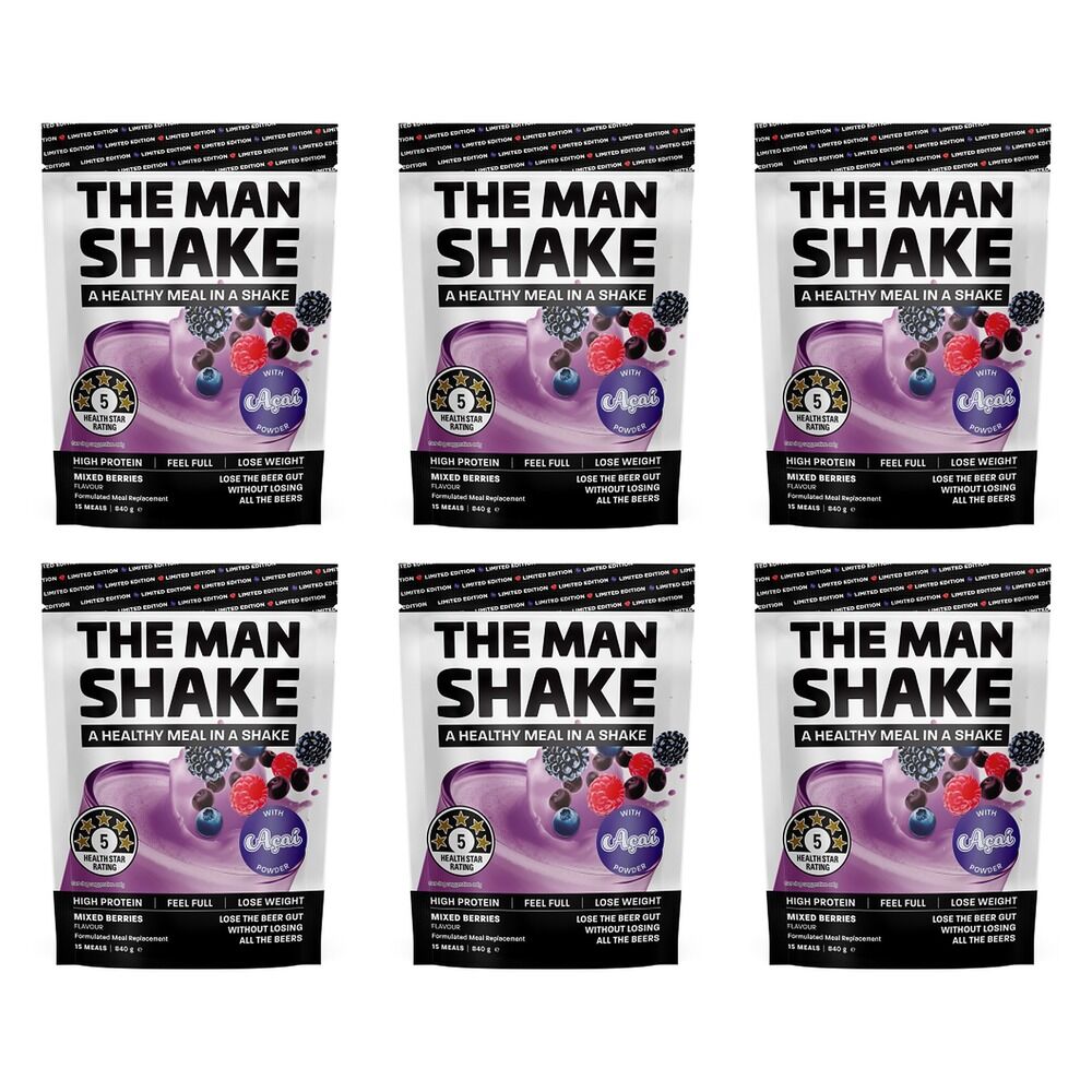 The Man Shake Mixed Berries 840g Pack of 6