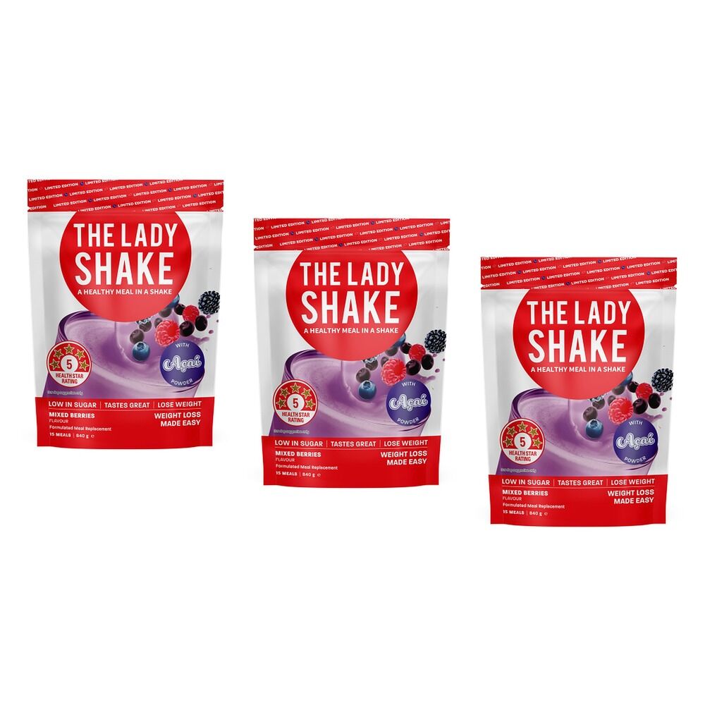 The Lady Shake Mixed Berries 840g Pack of 3