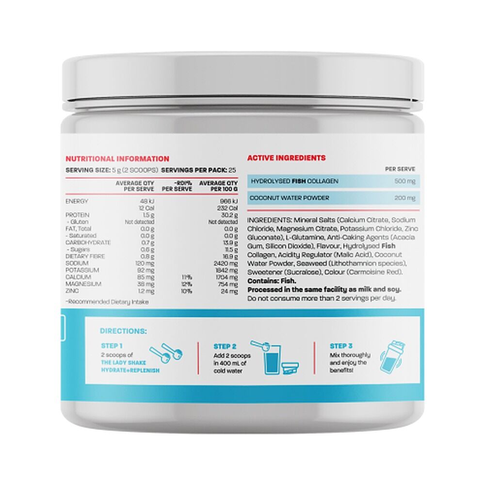 The Lady Shake Hydrate + Replenish Watermelon 125g