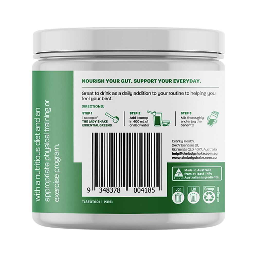 The Lady Shake Essential Greens Tropical Greens 150g