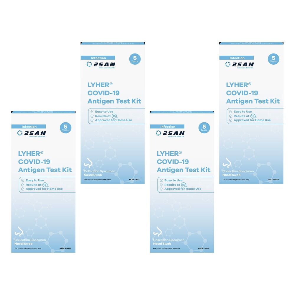 Lyher COVID-19 Rapid Antigen Self-Test 5 Pack Bundle of 4