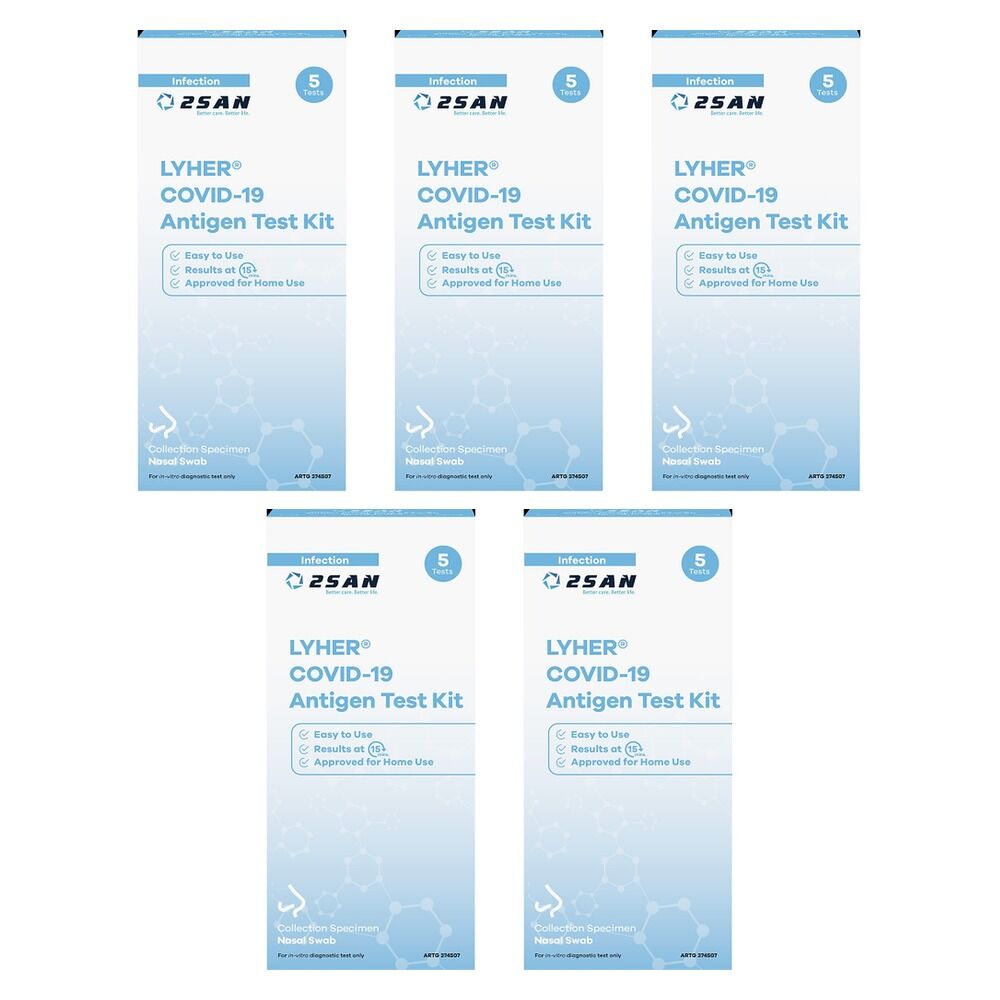 Lyher COVID-19 Rapid Antigen Self-Test 5 Pack Bundle of 5