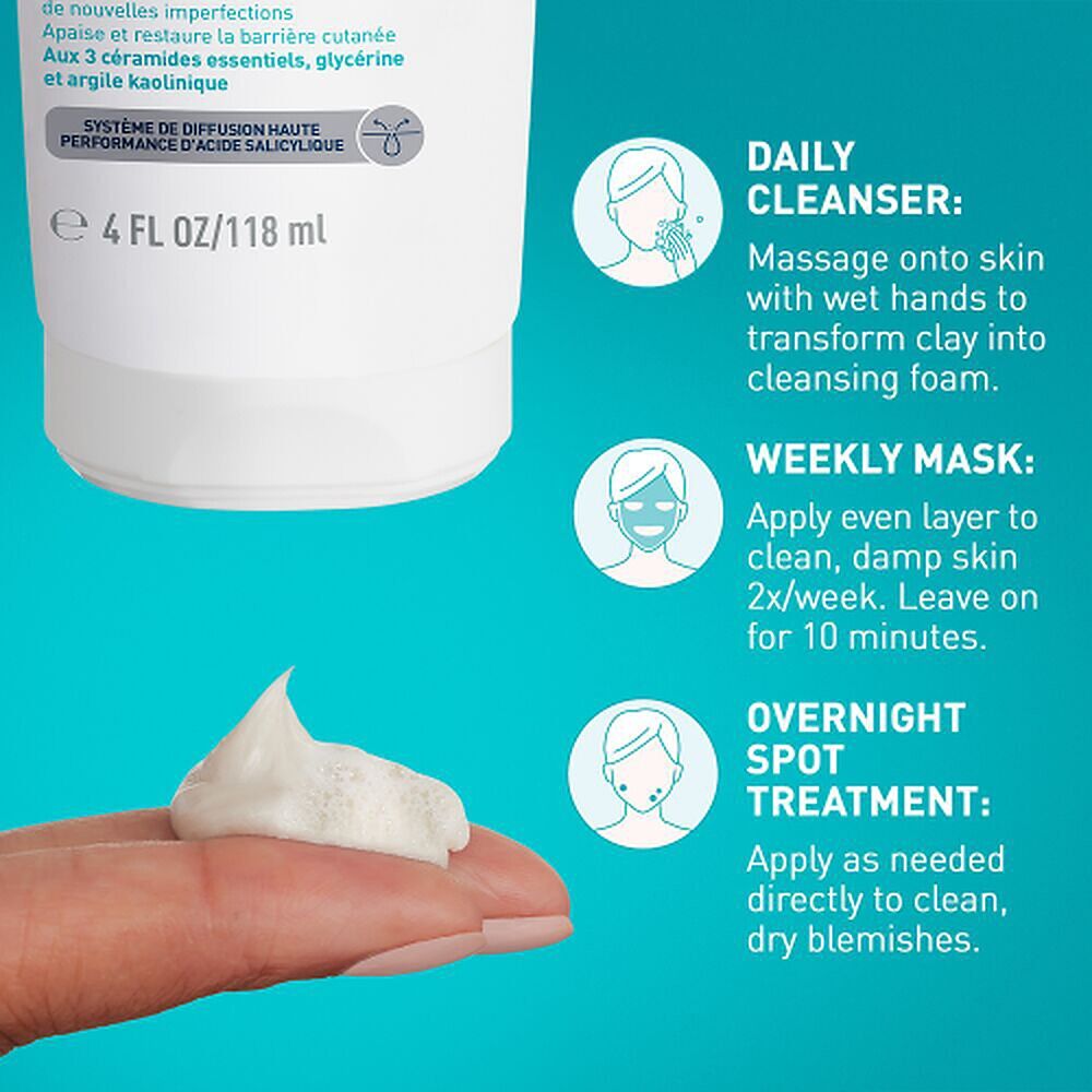 CeraVe Blemish Clay-to-Foam Cleanser 118mL