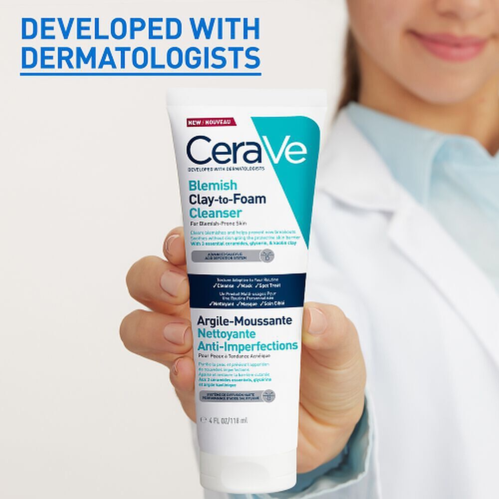 CeraVe Blemish Clay-to-Foam Cleanser 118mL