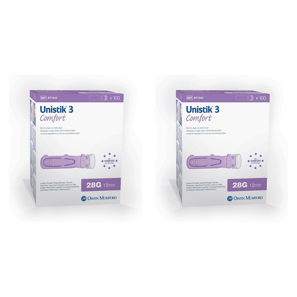 Unistik Comfort Lancets 28G Pack of 2