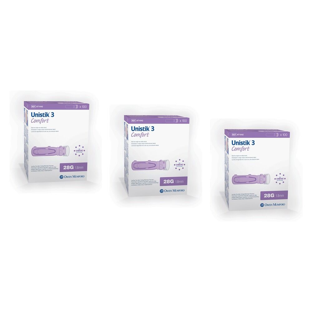 Unistik Comfort Lancets 28G Pack of 3