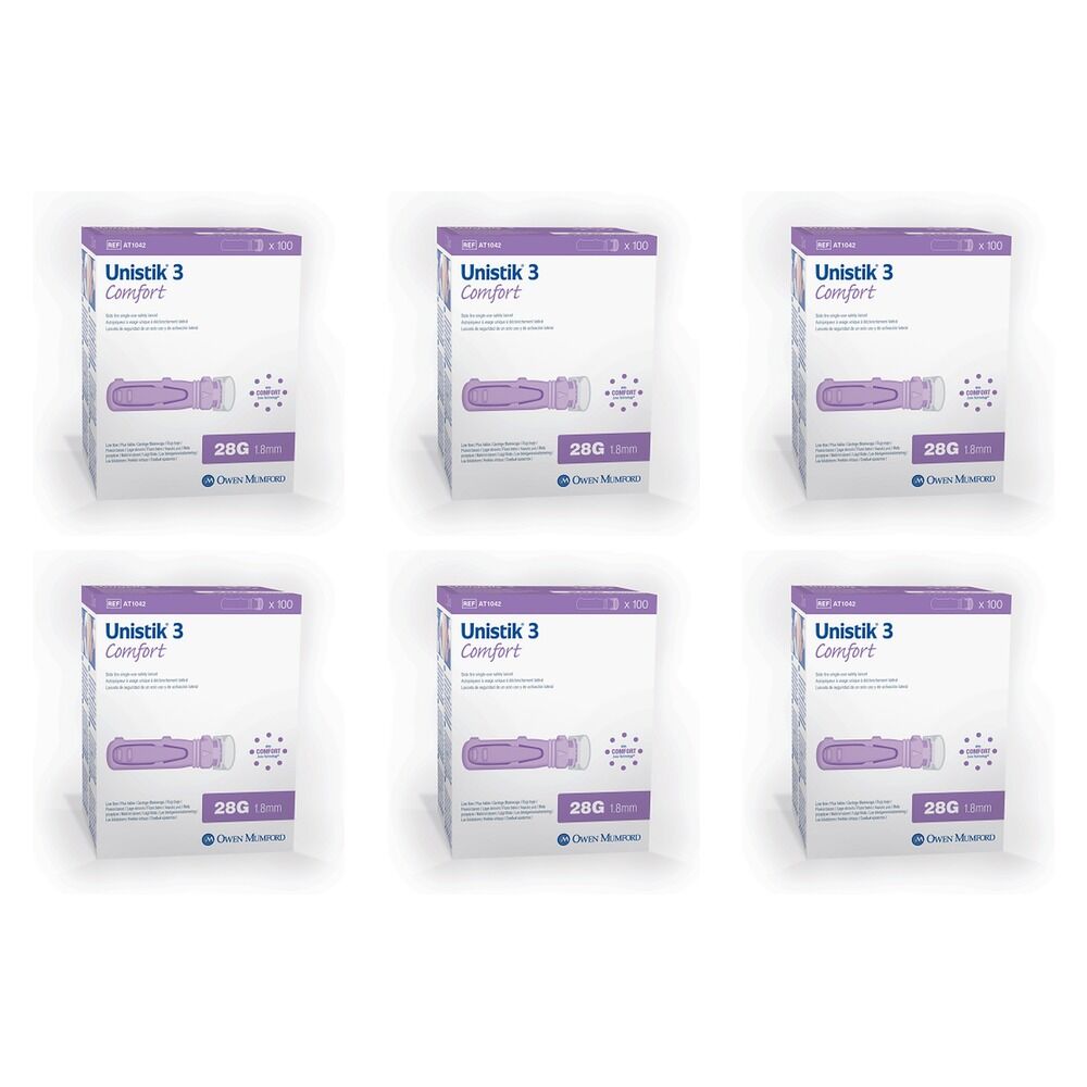 Unistik Comfort Lancets 28G Pack of 6