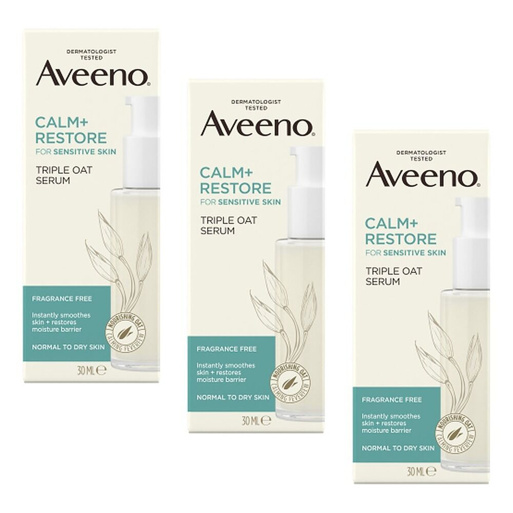 Aveeno Calm+Restore Triple Oat Serum 30mL Pack of 3