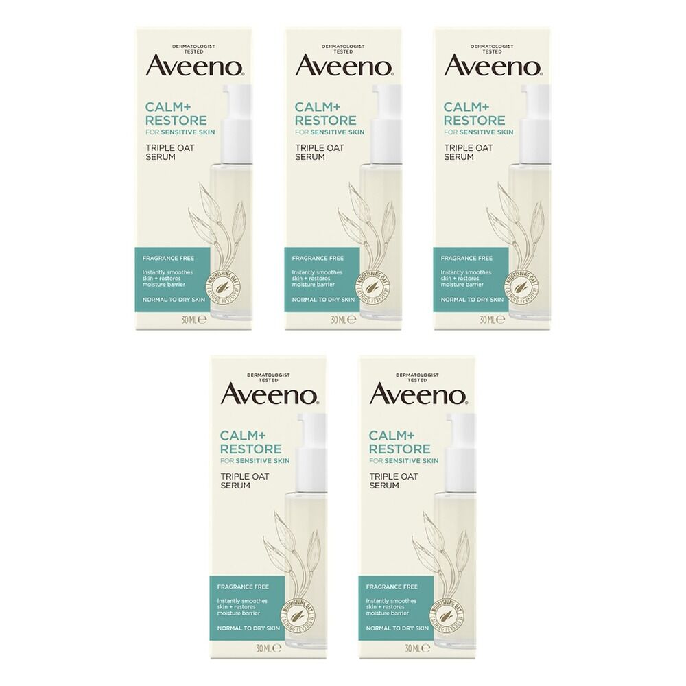 Aveeno Calm+Restore Triple Oat Serum 30mL Pack of 5
