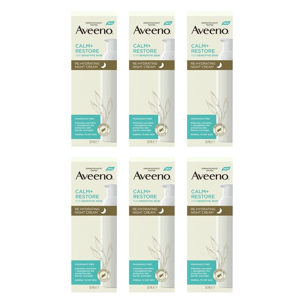 Aveeno Calm+Restore Rehydrating Night Cream 50mL Pack of 6
