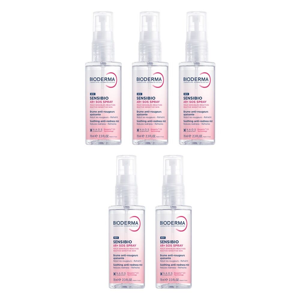 Bioderma Sensibio AR+ SOS Soothing Anti-Redness Mist 70ml Pack of 5