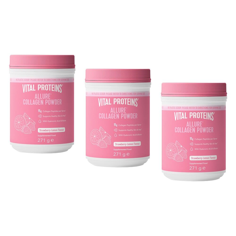 Vital Proteins Allure Collagen Powder Strawberry-Lemon 271g Pack of 3