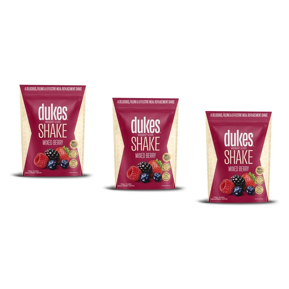 Dukes Weight Loss Shake Mixed Berry 700g Pack of 3