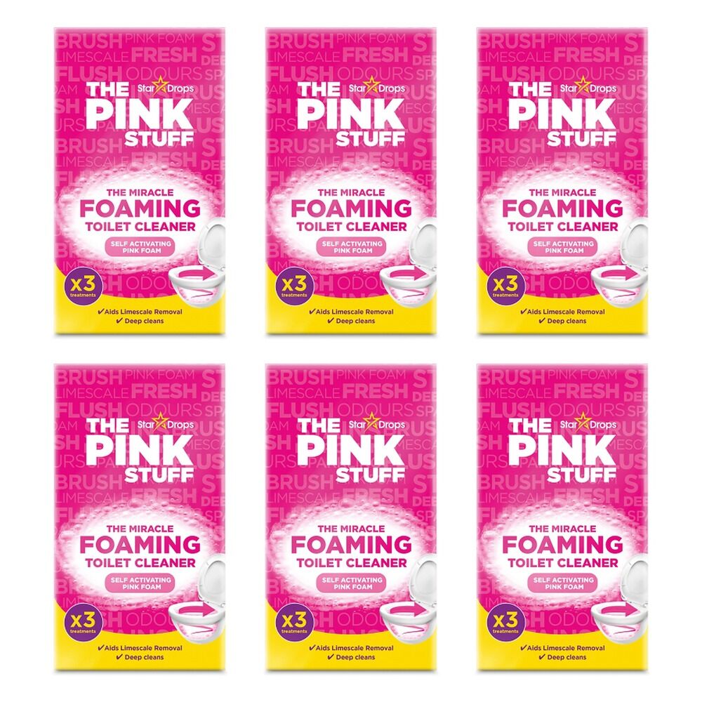 The Pink Stuff Miracle Foaming Toilet Cleaner 3 Pack Bundle of 6