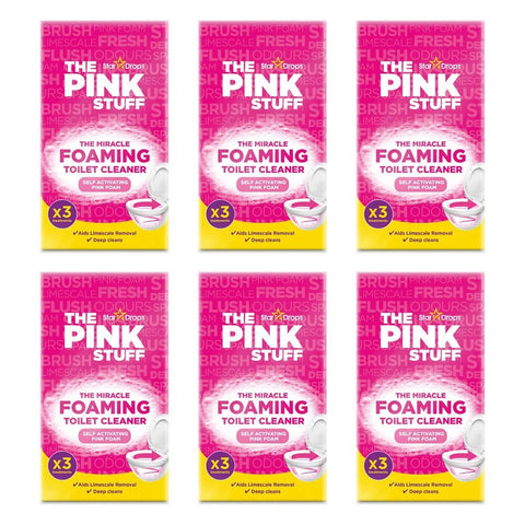 The Pink Stuff Miracle Foaming Toilet Cleaner 3 Pack Bundle of 6