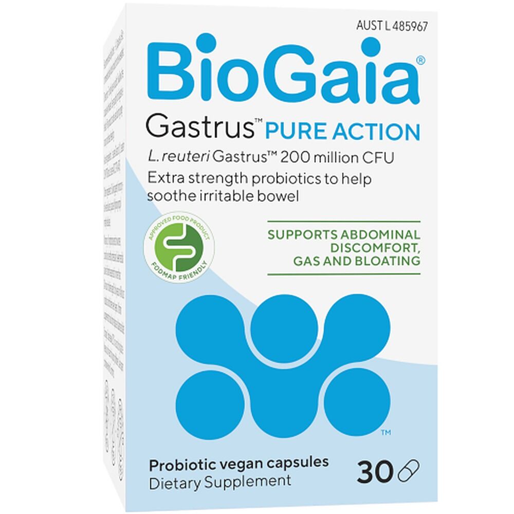 BioGaia Gastrus Pure Action Probiotic Capsules 30 Pack