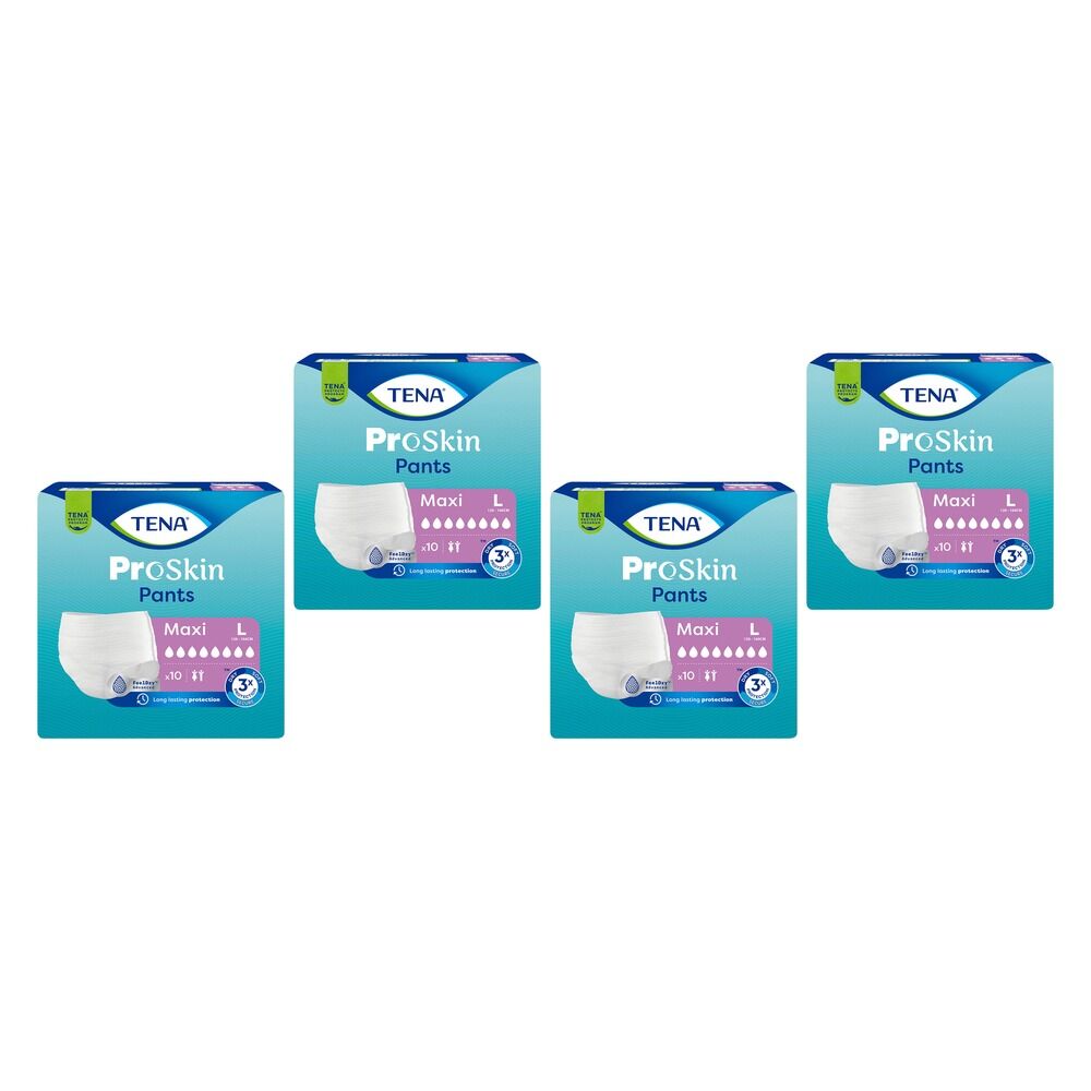 Tena ProSkin Pants Maxi L 10 Pack x 4 Bundle of 4
