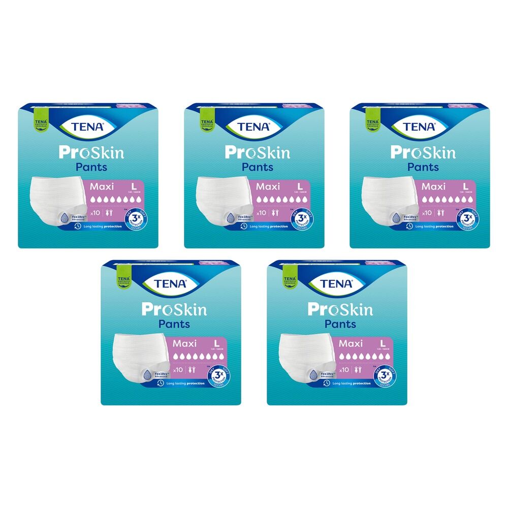 Tena ProSkin Pants Maxi L 10 Pack x 4 Bundle of 5
