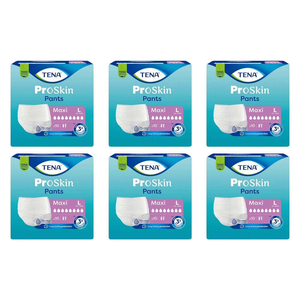 Tena ProSkin Pants Maxi L 10 Pack x 4 Bundle of 6