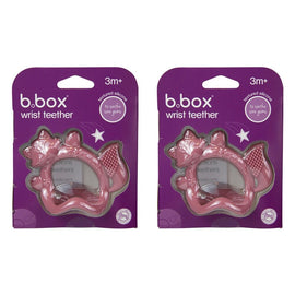 B.box Silicone Wrist Teether - Blush Pack of 2
