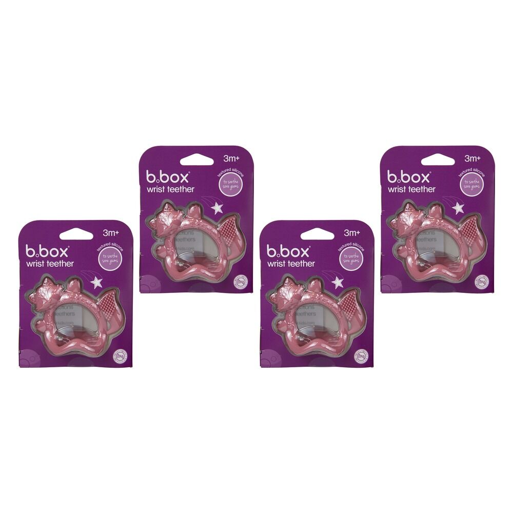 B.box Silicone Wrist Teether - Blush Pack of 4