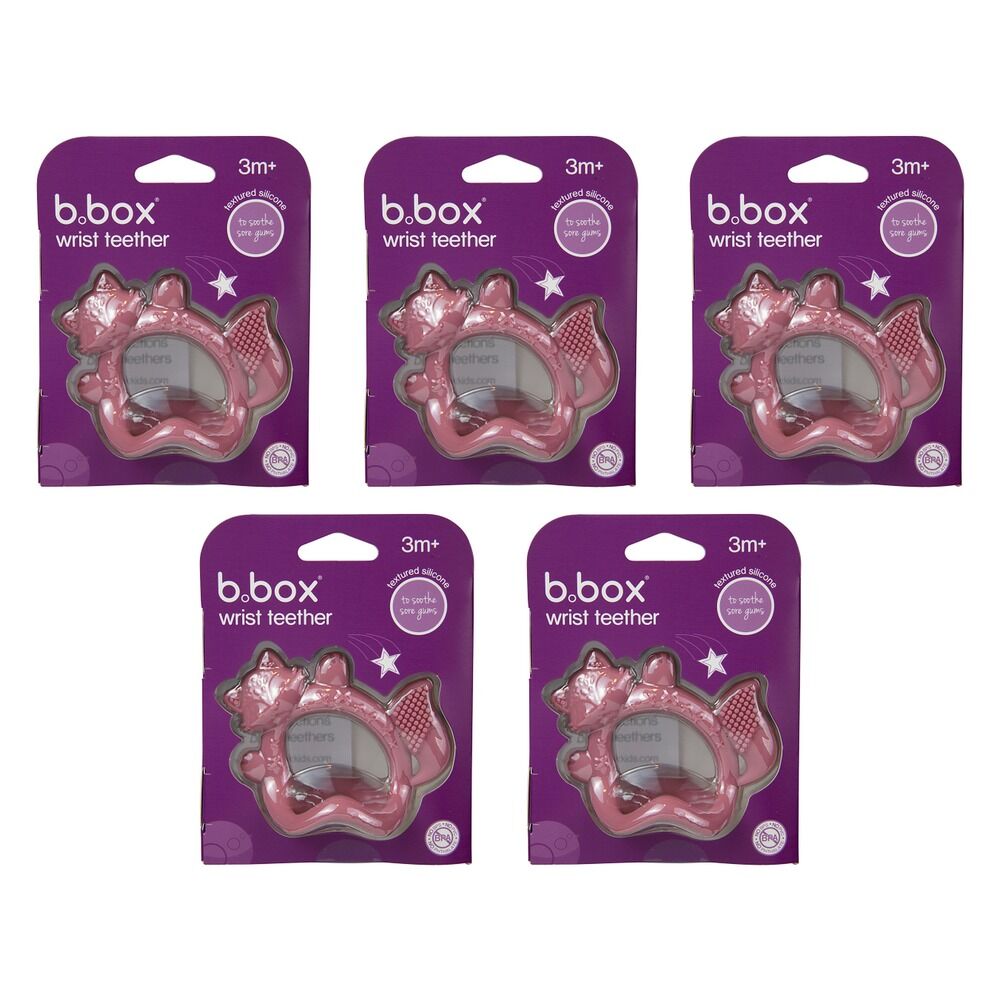 B.box Silicone Wrist Teether - Blush Pack of 5