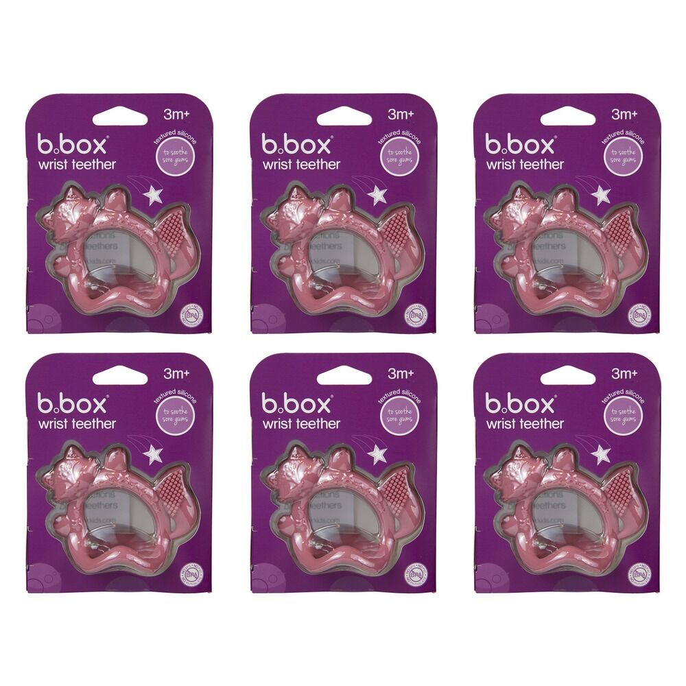 B.box Silicone Wrist Teether - Blush Pack of 6