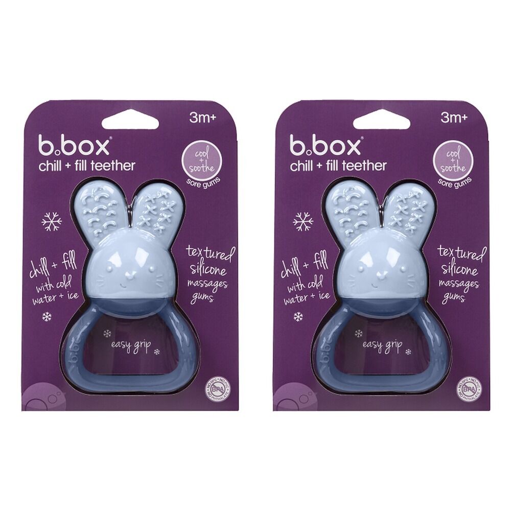 B.box Chill + Fill Teether - Lullaby Blue Pack of 2