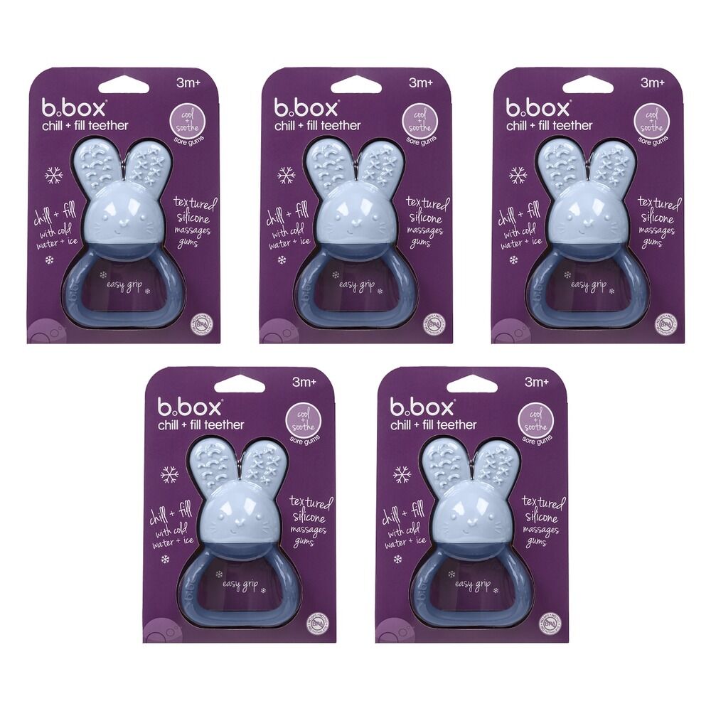 B.box Chill + Fill Teether - Lullaby Blue Pack of 5