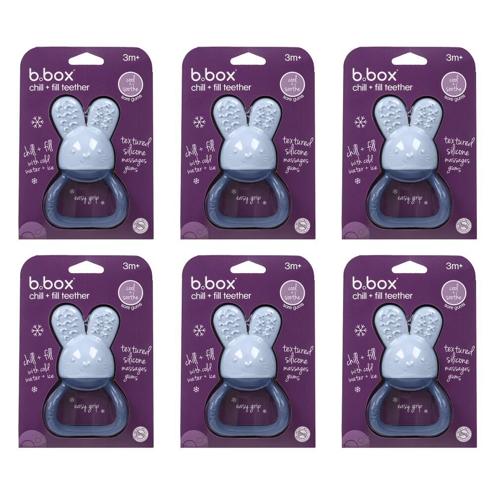 B.box Chill + Fill Teether - Lullaby Blue Pack of 6