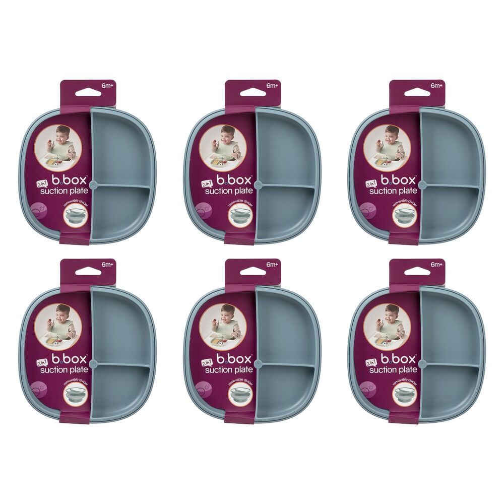 B.Box 2 in 1 Divider Suction Plate Ocean Pack of 6