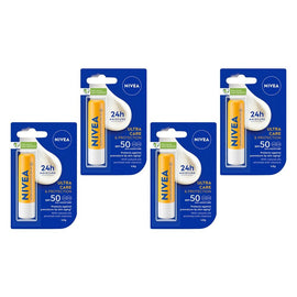 NIVEA Ultra Care & Protection Lip Balm SPF 50 4.8g x 8 Bundle of 4