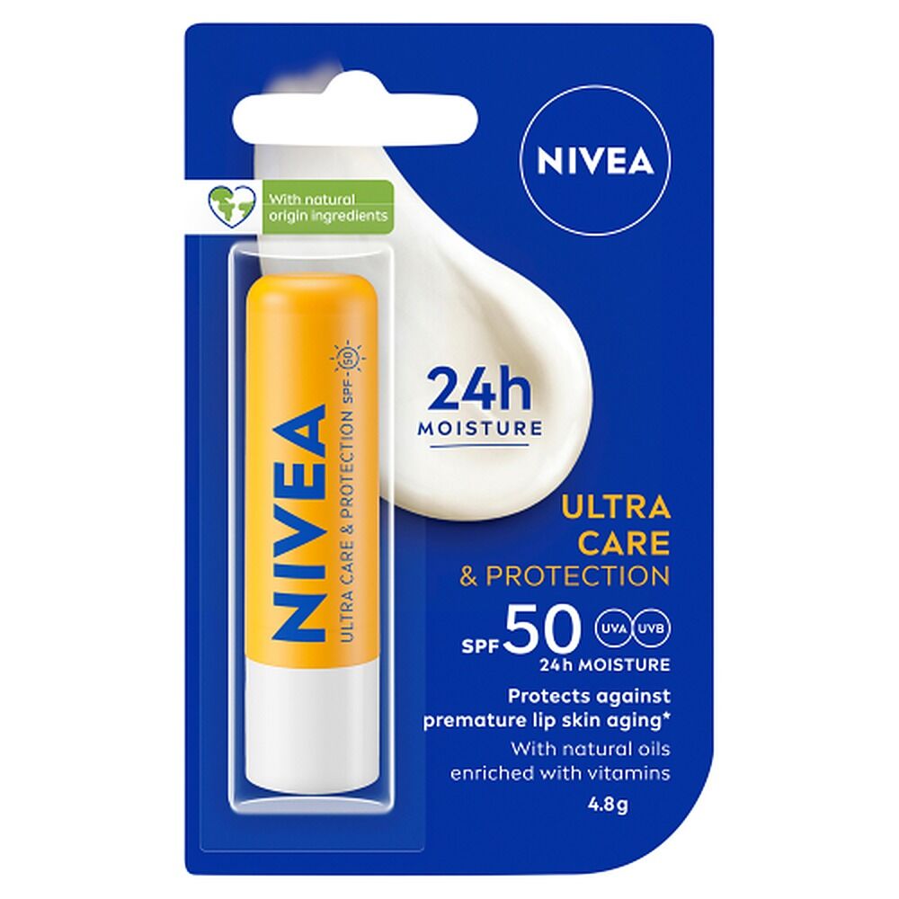 NIVEA Ultra Care & Protection Lip Balm SPF 50 4.8g