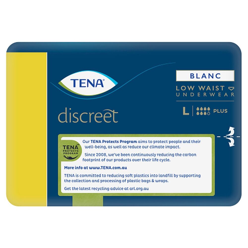 Tena Discreet Low Waist L Plus Blanc Underwear 10 Pack x 2