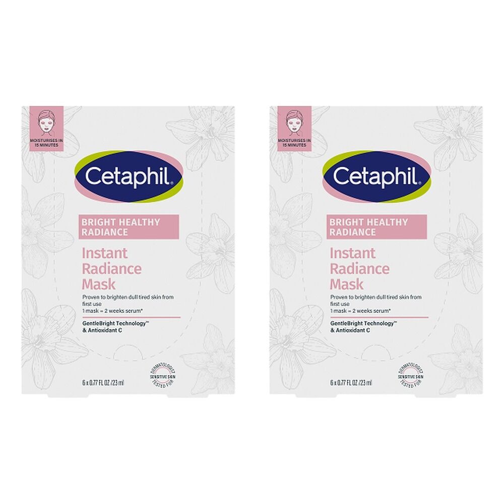 Cetaphil Bright Healthy Radiance Instant Radiance Sheet Mask 6 x 23mL Pack of 2