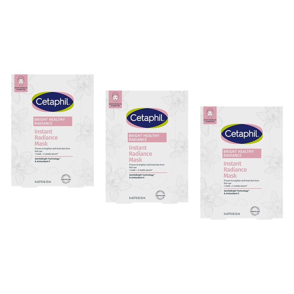 Cetaphil Bright Healthy Radiance Instant Radiance Sheet Mask 6 x 23mL Pack of 3